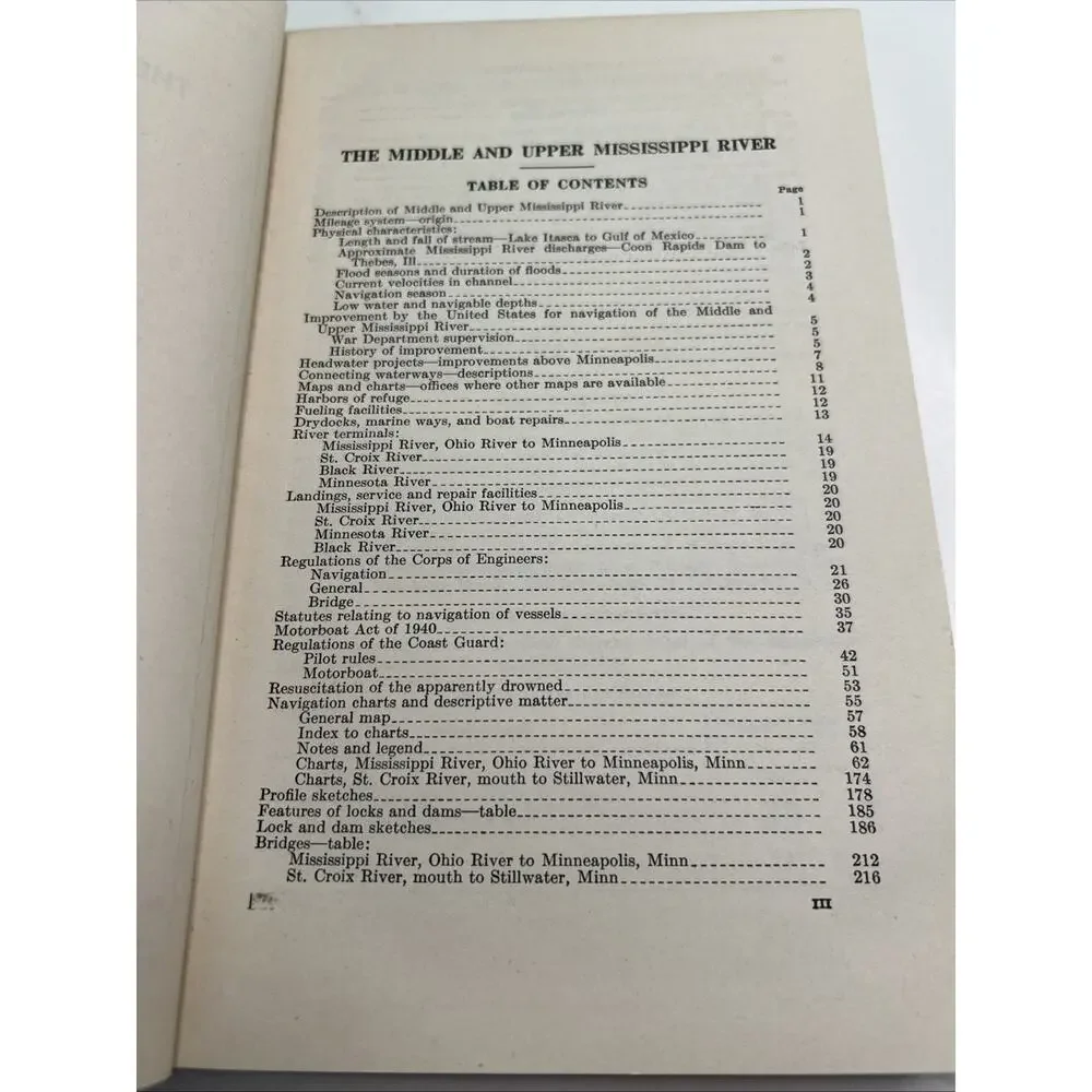 War Dept. US Army Corps of Engineers Mississippi River Navigation Guide 1948 HC